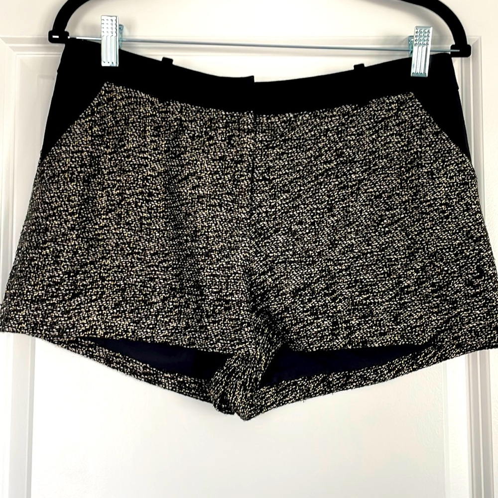 Tweed and Ponte Short with Gold Metallic detail